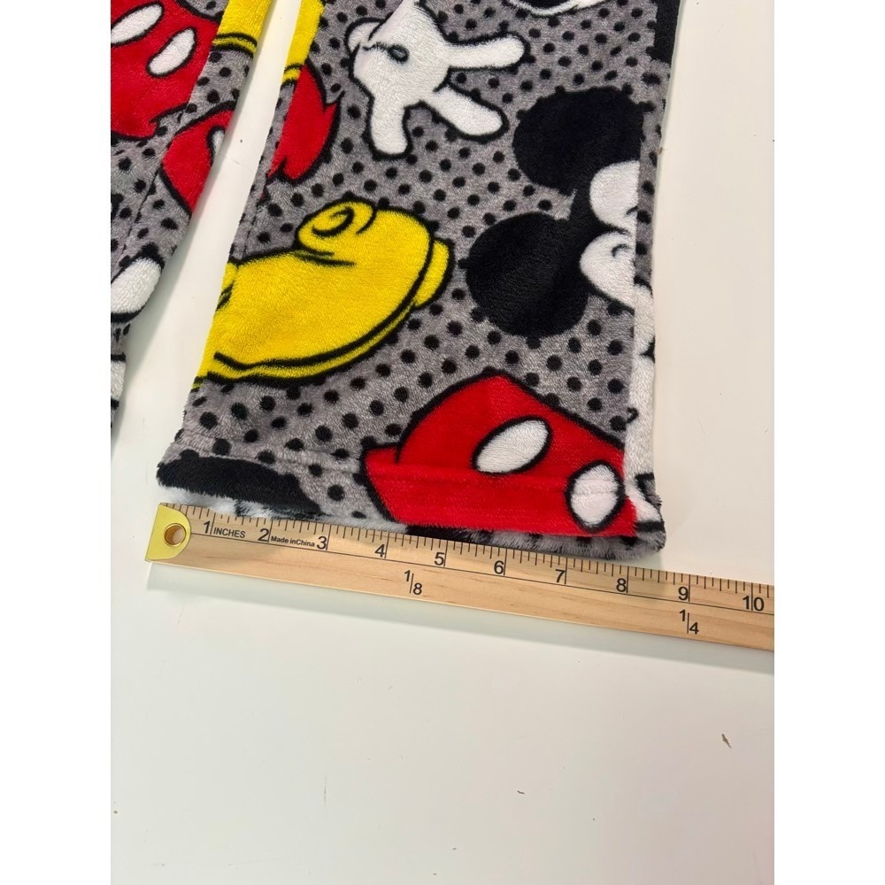 Disney Mickey Mouse Pajama Pants Womens S Grey Fleece Polka Dot Loungewear Gift - Picture 12 of 13